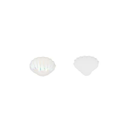 6mm White AB Plastic Flatback Shells, 300ct. by Bead Landing™
